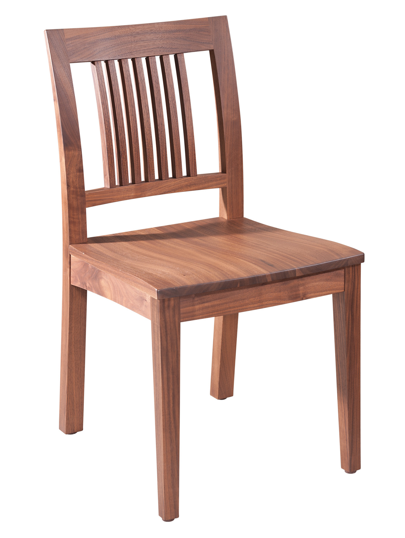 CARESSE Stuhl mit körpergerecht ausgeformtem Holzsitz und Sprossenrücken